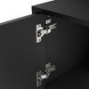 Black High Gloss 150cm TV Stand Cabinet with LED Lights 2 Doors for Living Room