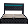Ottoman Storage Double Bed Frame Upholstered Platform Bed With Headboard Black