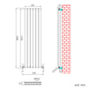 Anthracite Radiator Vertical Double Flat Panel Central Heating Tall Rad 1600x452