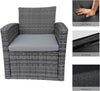 Rattan Garden Furniture 4 Seater Sofa Set Grey Outdoor Patio Lounge Coffee Table