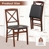 Set of 2 Folding Chair Padded Kitchen Dining Seat Portable Upholstered High Back