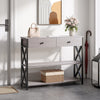 X-Frame Industrial Console Table Drawer Sofa Side Table Entryway Display Shelves