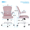 Mesh Office Chair Ergonomic Computer Desk Seat Swivel Armchair 30° Rocking Pink