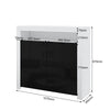 High Gloss 2 Doors Matt Body Sideboard Cupboard Kitchen Buffet Cabinet with LED