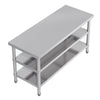 Stainless Steel Kitchen Work Bench Catering Table Worktable W/Undershelf, Wheels