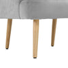 Single Sofa Armchair with Footstool Velvet Lounge Chair Cushion Seat Wooden Legs