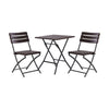 Folding Rattan Garden Table & 2 Chairs Outdoor Furniture Patio Dining Bistro Set