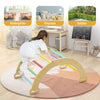2-in-1 Wooden Arch Rocker Toddlers Double-Sided Climbing Arch with Soft Cushion