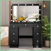Dressing Table Vanity Set Make up Desk with Dimmable LED Light Mirror 7 Drawers