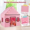 Kids Play Tent Large Playhouse w/ Side Storage Pocket-Pink + Grey