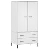 CIADAZ Wardrobe with Metal Legs White 90x55x172.5 Solid Wood OSLO, T6U1