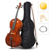 Natural Color Spruce Cello Panel with Tiger Pattern Bag Bow Rosin Strings