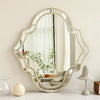 Irregular Wall Mirror Asymmetrical Bathroom Vanity Mirror w/ Double Gold Rim Dec