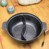 Cast Iron Shabu-Shabu Dual Divide Cooking Soup Hot Pot Hotpot Stockpot Non-stick