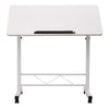Overbed Bedside Desk Rolling PC Laptop Stand Tilting Table with Wheel Adjustable