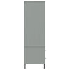 LAPOOH Wardrobe with Metal Legs Grey 90x55x172.5 Solid Wood OSLO,Bedroom R0G8