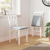 COSTWAY Folding Kitchen Chairs Set of 2 Wooden Upholstered Dining Chairs