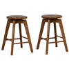 2X 62cm Backless Bar Stools Rubber Wood 360° Swivel Counter Height Bar Chairs