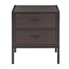 Industrial Wood Bedside Table 2 Drawers Storage Nightstand Sofa End Side Cabinet