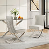 Luxury Dining Table Side Chair Design Sense Button Back Cross Legs Reception 2x