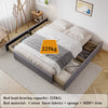 4FT6 DOUBLE BED LINEN FABRIC UPHOLSTERED BED FRAME WITH 4 STORAGE DRAWERS GREY