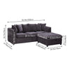 Modern L-Shaped Corner Sofa 3 Seater Armchair Couch With Storage Chaise 6 Pillow