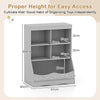 Home Toy Storage Organizer Playroom Bookcase with 5 Cubes-Grey
