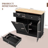 Trash Bin Cabinet Standing Recycling Trash Cabinet 70L Hidden Garbage Holder