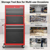 2-In-1 Rolling Tool Chest Lockable Tool Storage Cabinet Detachable Tool Box