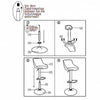 1/2x Bar Stool Swivel Gas Lift PU Leather Padded Barstool Breakfast Kitchen Pub