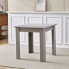 Small Space Dining Set 3Pcs Square Dining Table+ 2 Dining Chairs Set Grey Wooden