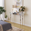 Luxury Glass Crystals Console Table Vanity Desk Mirrored Entryway Side End Table