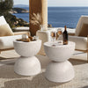 FATIVO Round Terrazzo Side Table Accent Table Outdoor Bar Stool Patio Deck Table