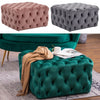 Velvet Chesterfield Footstool Deep Button Pouffe Ottoman Coffee Table Stool Seat