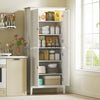 176.5 cm Tall Freestanding Pantry Storage Cabinet with 4 Doors White