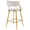 Set of 2 Breakfast Bar Stools Fabric Padded Bar Chairs Seat Kitchen Pub Stool