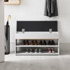 3 Tier Shoe Rack Cushion Seat Bench Hallway Storage Organiser Holder Stand White