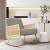 Nursing Rocking Chair Gray Nursery Rocker Armchair Soft Fabric Wooden Base Chair
