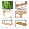 Bamboo Clothes Hanging Garment Rack Laundry Rack Cloest Storage Shelves