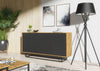 160cm Loft Retro Industrial Sideboard I Vintage Oak TV Unit Cabinet Cupboard