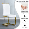 Dining Chairs Set of 4 Faux Leather Cantilever Chairs with Golden Metal Frame