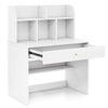 Kids White Study Desk with Storage Wooden Children Writing Table