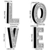 4Pcs Independent Letters Home Love Glam Crystal Diamond Letters Sign Wall Deco