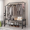 Heavy Duty Metal Double Rail Clothes Garment Hanging Rack Shelf Display Stand