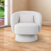 Boucle Teddy Cuddle Accent Swivel Base Chair Armchair Tub Beige with 1 Cushion