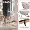 Upholstered Nursery Rocker Accent Chair Tufted Wingback Leisure