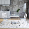 Grey Dining Table and 2 Chairs Solid Wood Classic Kitchen Dining Room Furniture