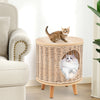 Cat House Cat Bed Cat Litter Box Enclosure w/ Rattan Frame