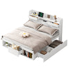 MULTIFUNCTIONAL 4FT6 DOUBLE WOODEN BED FRAME WITH DRAWERS AND HEADBOARD STORAGE