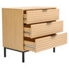 Chest of 3 Drawers Wood Bedside Table Cabinet Desk Bedroom Furniture Metal Legs
